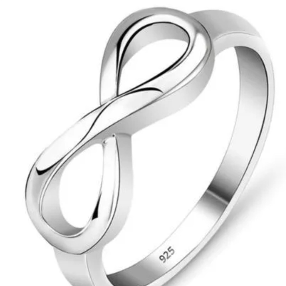 925 Silver Plated Infinity Endless Love Ring SIZES - Picture 6 of 7